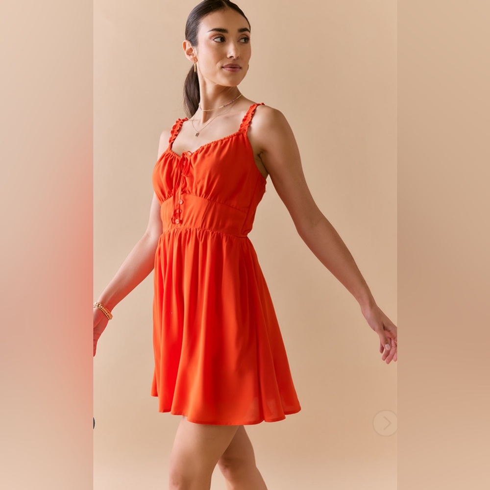 Francesca's NWT Luanna Corset Mini Dress - Orange